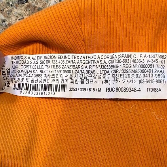 Zara Butterfly Sleeve Knit Cropped Top in Orange Women’s M - Picture 8 of 10